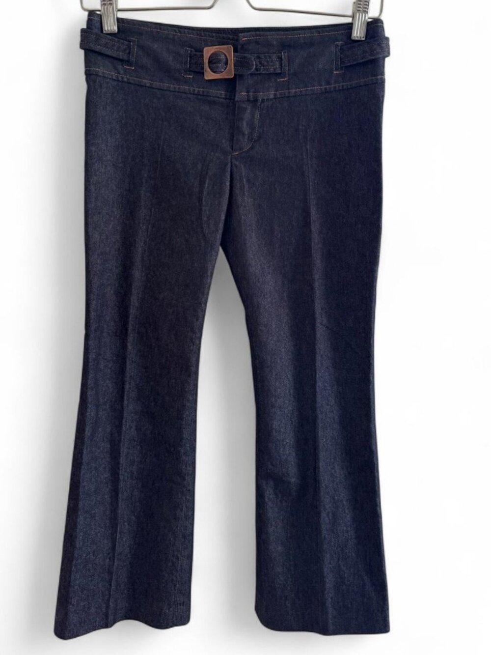 Zara Y2K denim capris with super cute square belt detail